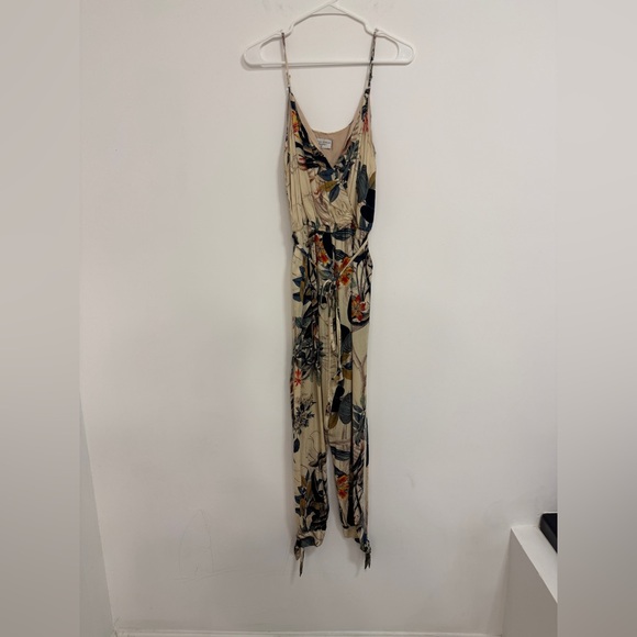 Dress Forum Pants - Dress Forum Cream  tropical Jumpsuit Resort Wear